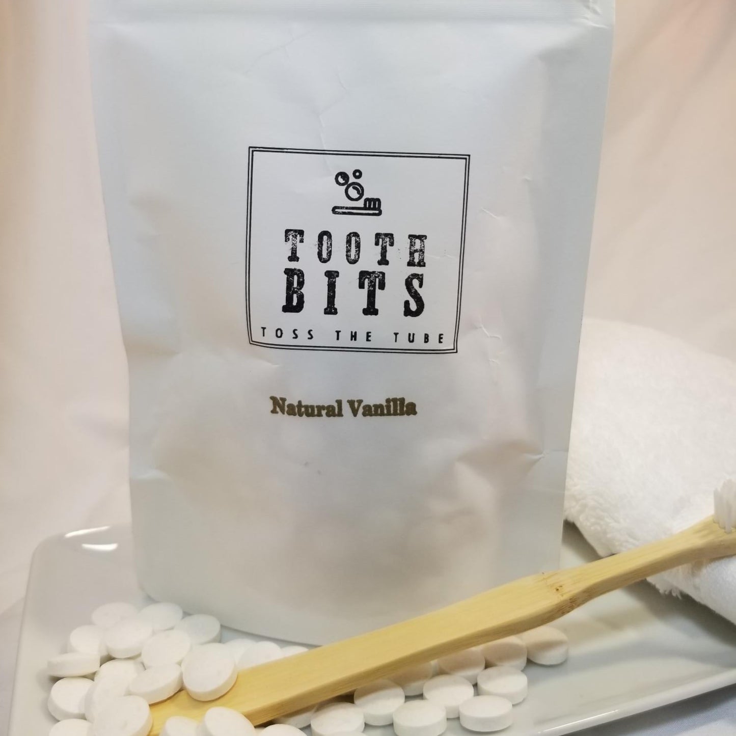 TOOTH BITS® - Natural Vanilla toothbrushing tablets
