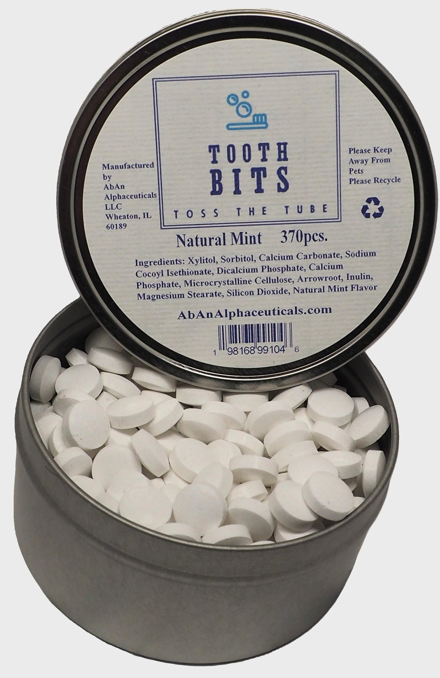 TOOTH BITS® - Natural Mint toothbrushing tablets