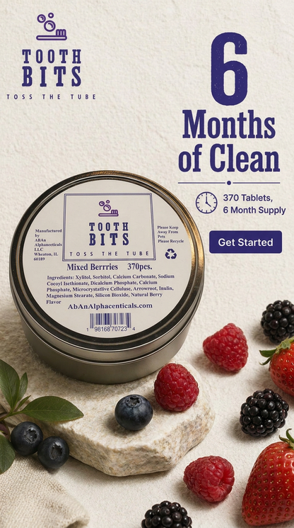 TOOTH BITS® - Mixed Berry toothbrushing tablets